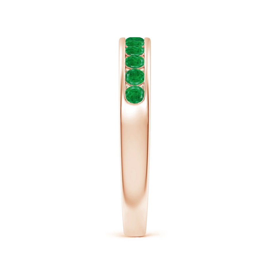 2.1mm AA Channel Set Half Eternity Emerald Wedding Band in Rose Gold side 2