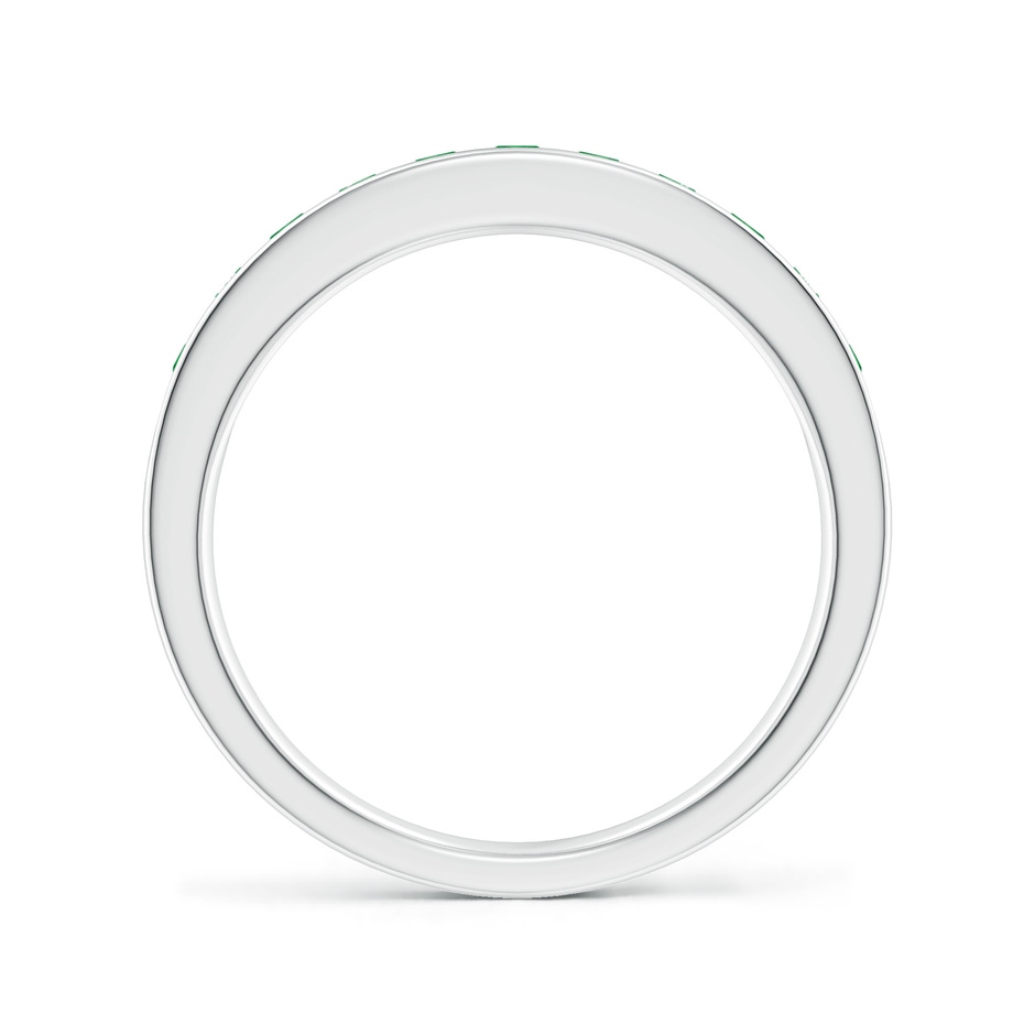 2.1mm AA Channel Set Half Eternity Emerald Wedding Band in White Gold side 1