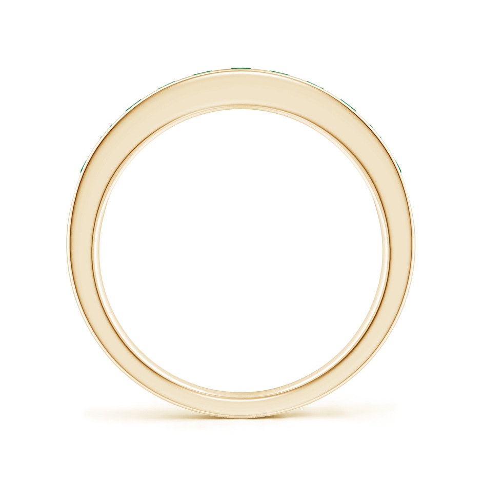 2.1mm AA Channel Set Half Eternity Emerald Wedding Band in Yellow Gold side 1