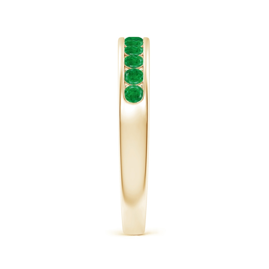 2.1mm AA Channel Set Half Eternity Emerald Wedding Band in Yellow Gold side 2