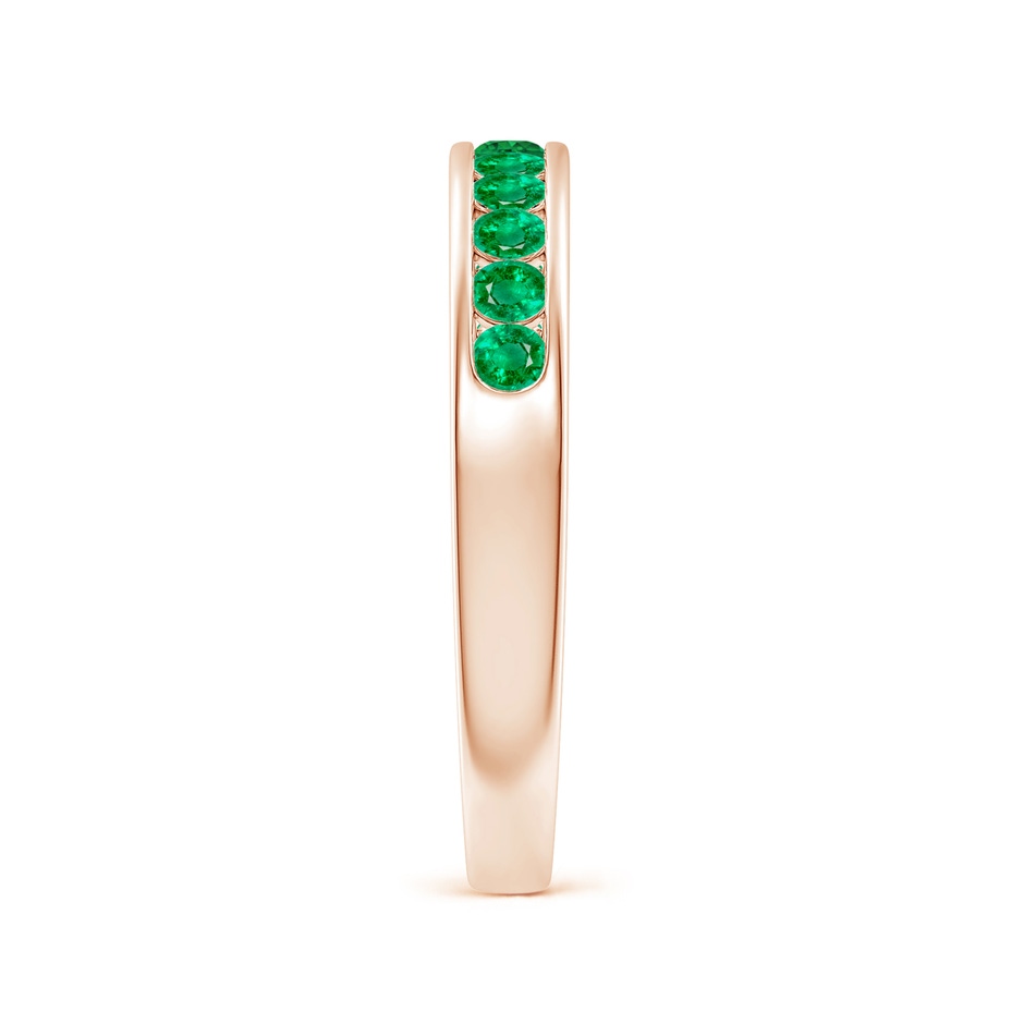 2.1mm AAA Channel Set Half Eternity Emerald Wedding Band in Rose Gold side 2