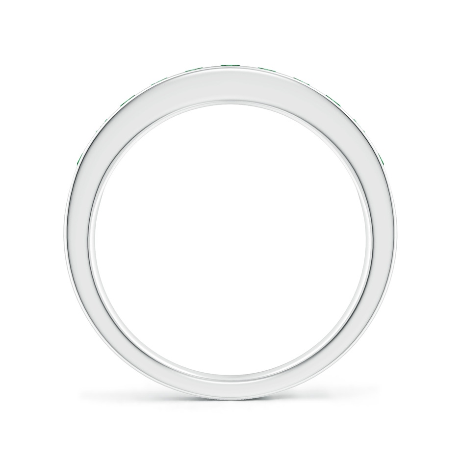 2.1mm AAA Channel Set Half Eternity Emerald Wedding Band in White Gold side 1