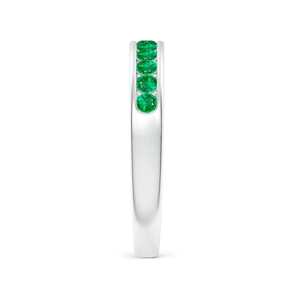2.1mm AAA Channel Set Half Eternity Emerald Wedding Band in White Gold side 2