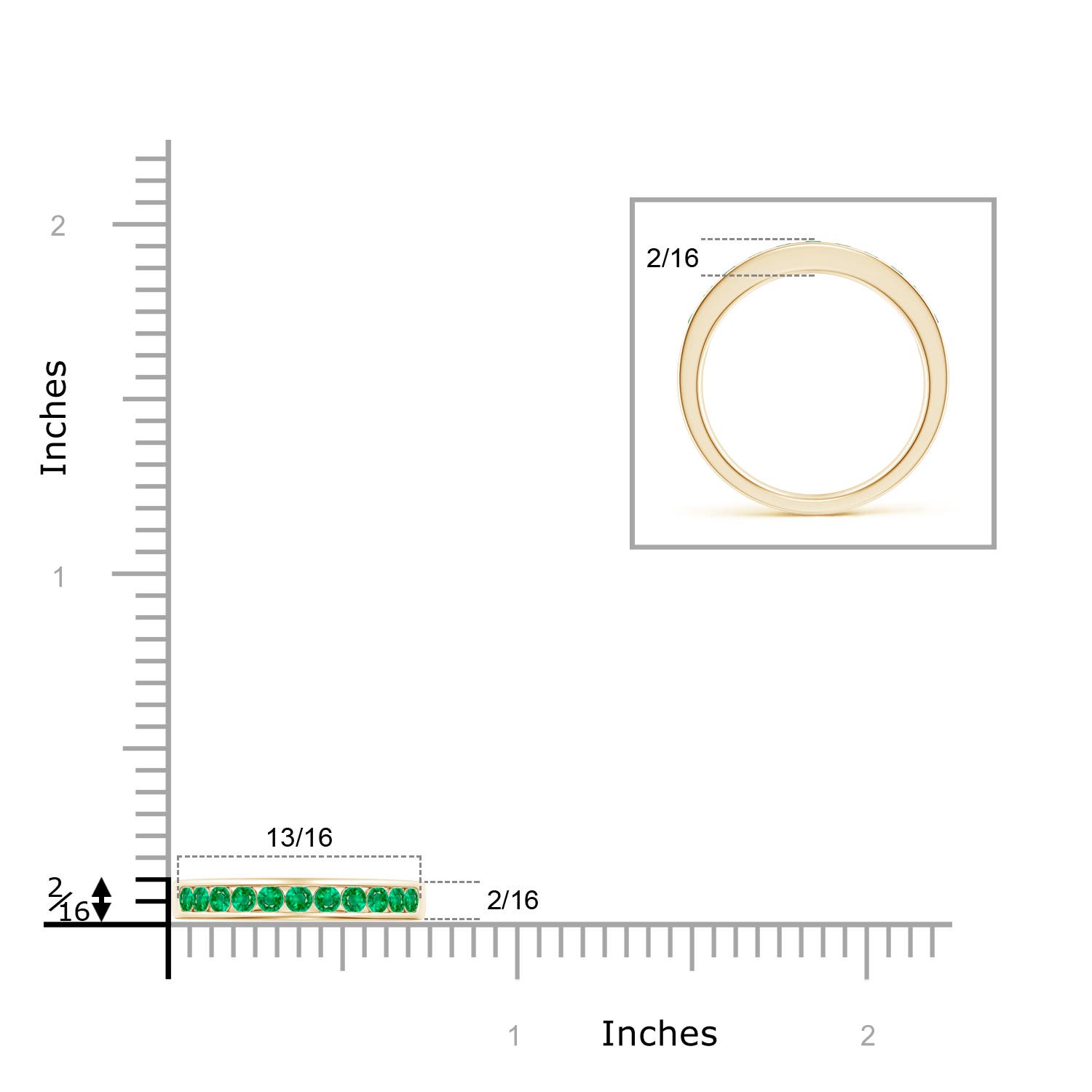 AAA - Emerald / 0.42 CT / 14 KT Yellow Gold