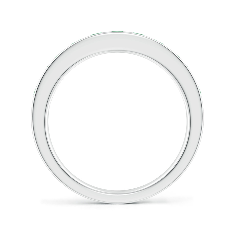 2.5mm A Channel Set Half Eternity Emerald Wedding Band in White Gold side 1