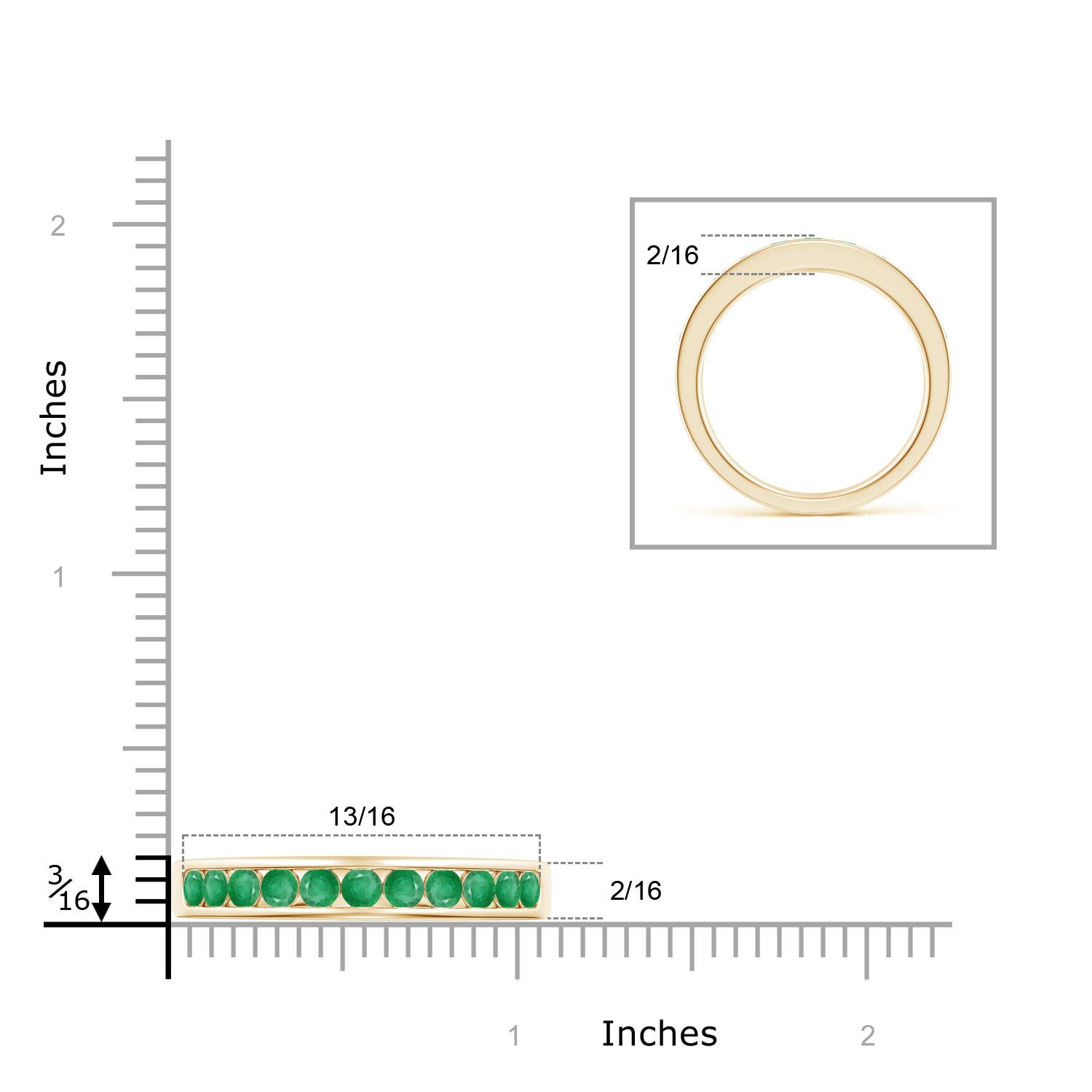 A - Emerald / 0.69 CT / 14 KT Yellow Gold