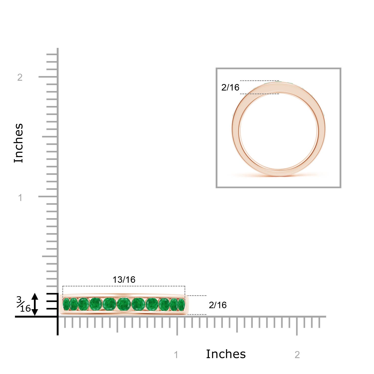 AA - Emerald / 0.69 CT / 14 KT Rose Gold