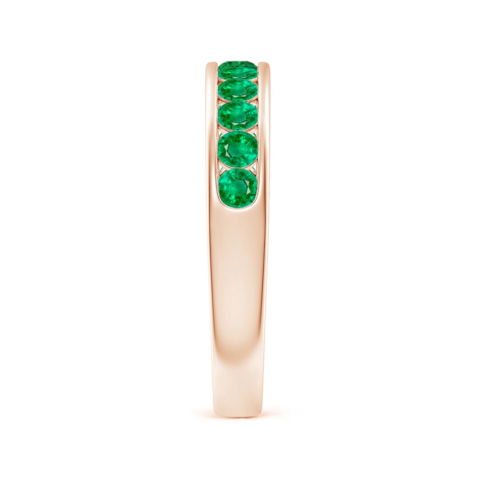 2.5mm AAA Channel Set Half Eternity Emerald Wedding Band in Rose Gold side 2