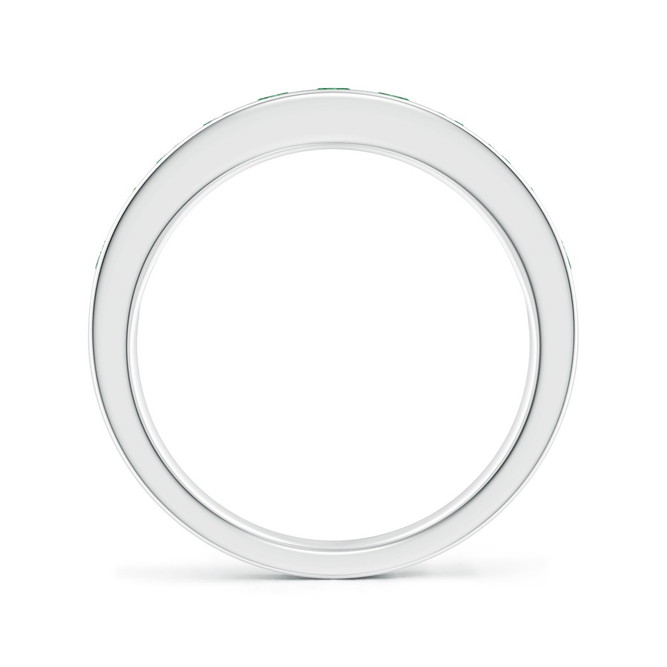 2.5mm AAA Channel Set Half Eternity Emerald Wedding Band in White Gold side 1