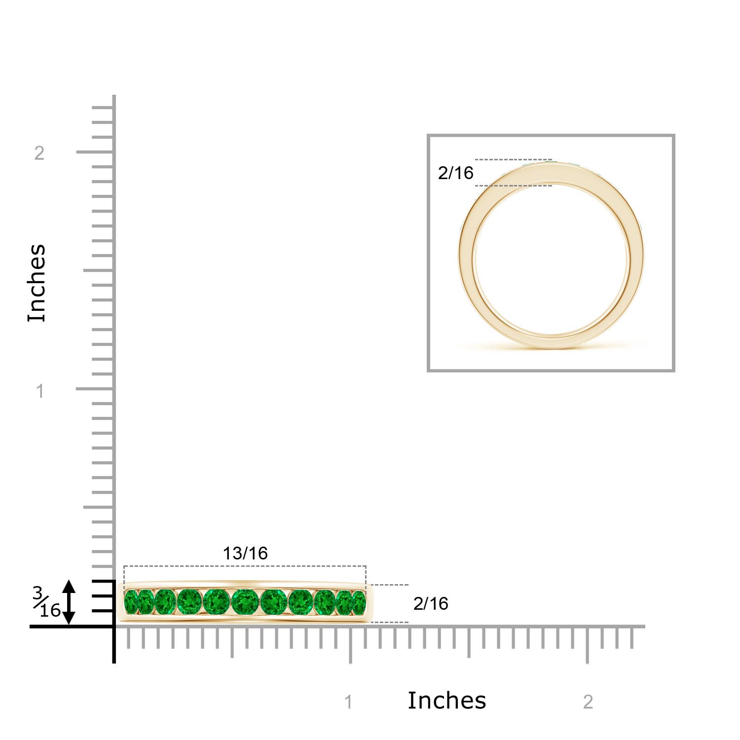 AAAA - Emerald / 0.69 CT / 14 KT Yellow Gold