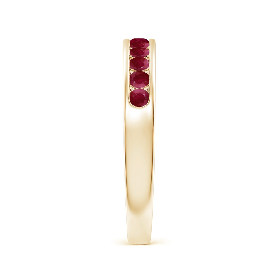 2.1mm A Channel Set Half Eternity Ruby Wedding Band in Yellow Gold side 2