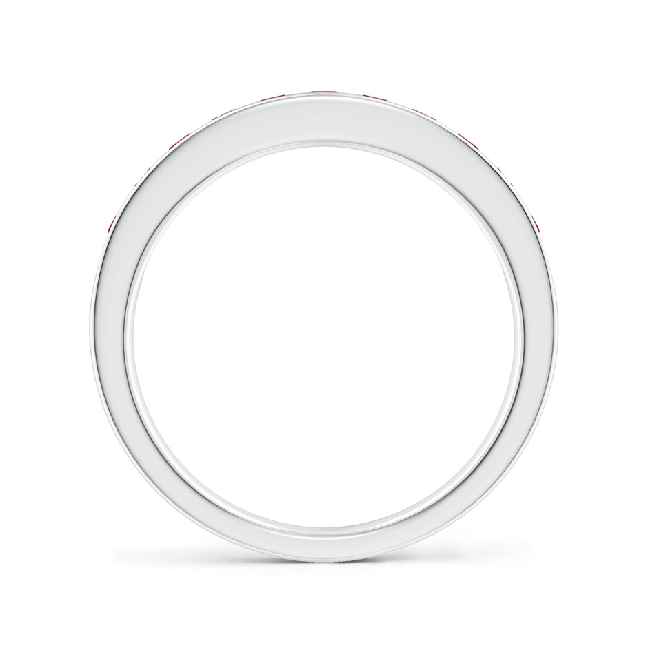 2.1mm AA Channel Set Half Eternity Ruby Wedding Band in 9K White Gold side 1