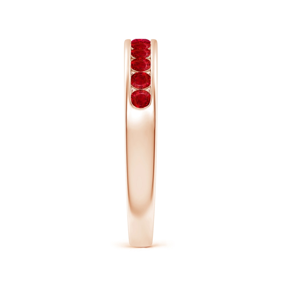 2.1mm AAA Channel Set Half Eternity Ruby Wedding Band in Rose Gold side 2