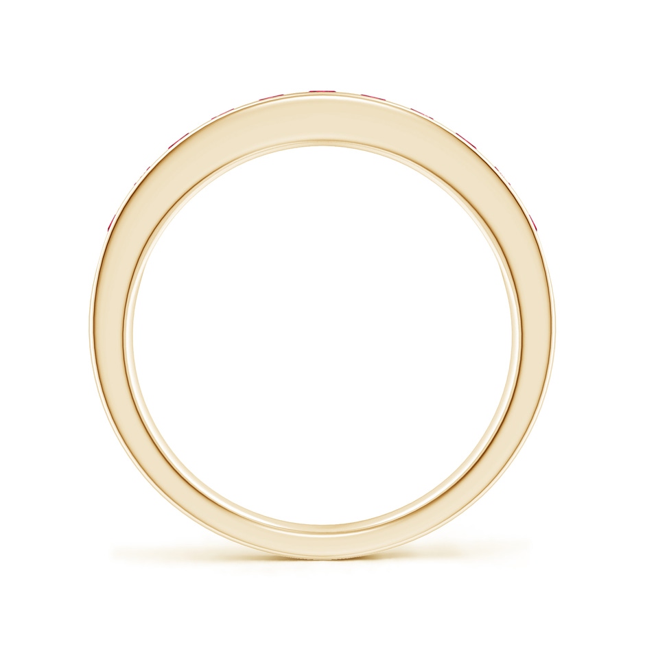 2.1mm AAA Channel Set Half Eternity Ruby Wedding Band in Yellow Gold side 1