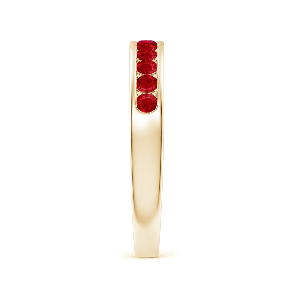2.1mm AAA Channel Set Half Eternity Ruby Wedding Band in Yellow Gold side 2