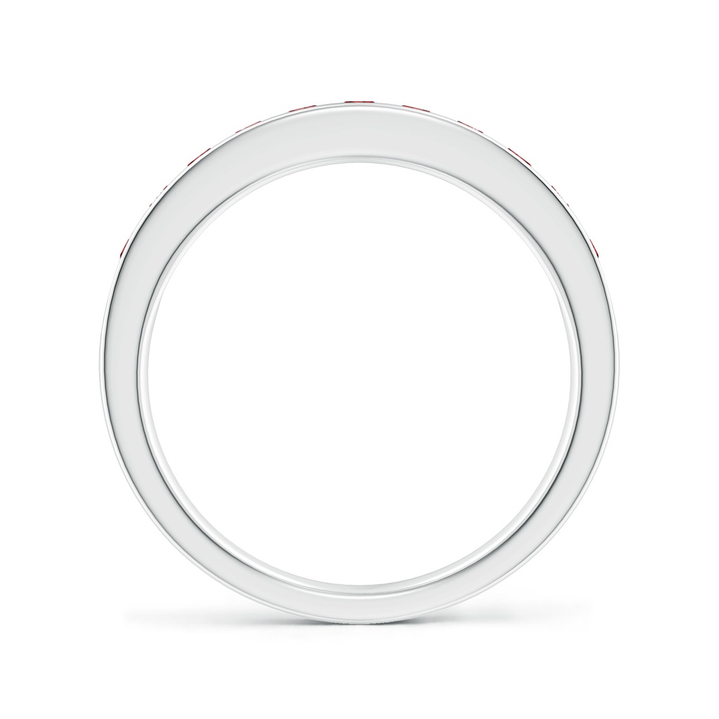 2.1mm AAAA Channel Set Half Eternity Ruby Wedding Band in P950 Platinum - side 1