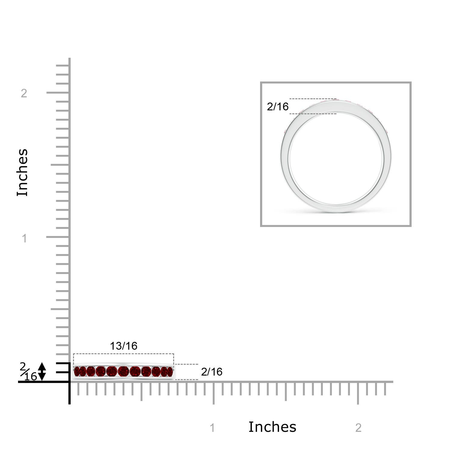 AAAA - Ruby / 0.61 CT / 14 KT White Gold