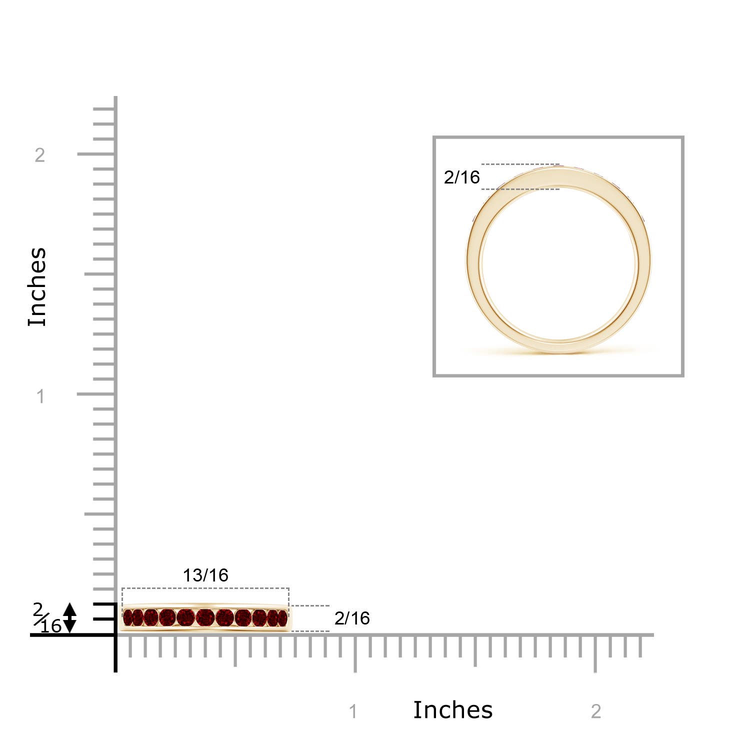 AAAA - Ruby / 0.61 CT / 14 KT Yellow Gold