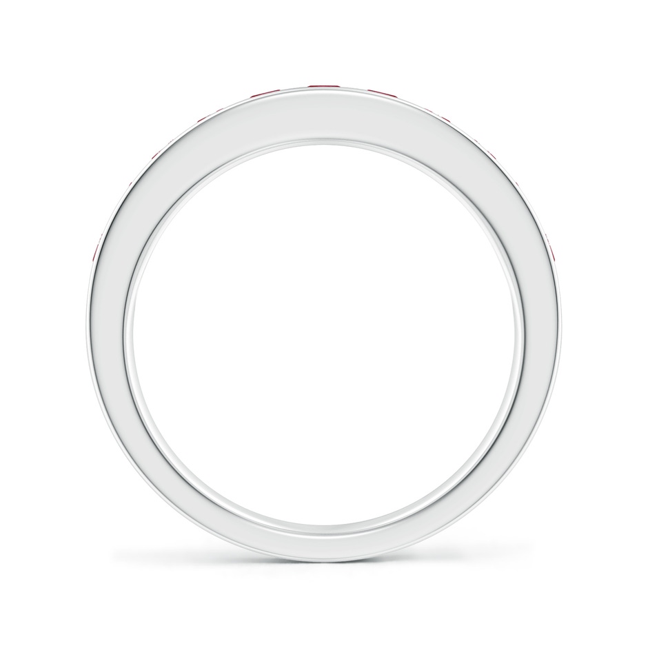2.5mm AA Channel Set Half Eternity Ruby Wedding Band in White Gold side 1