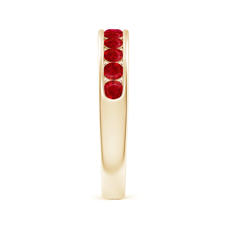 2.5mm AAA Channel Set Half Eternity Ruby Wedding Band in Yellow Gold side 2