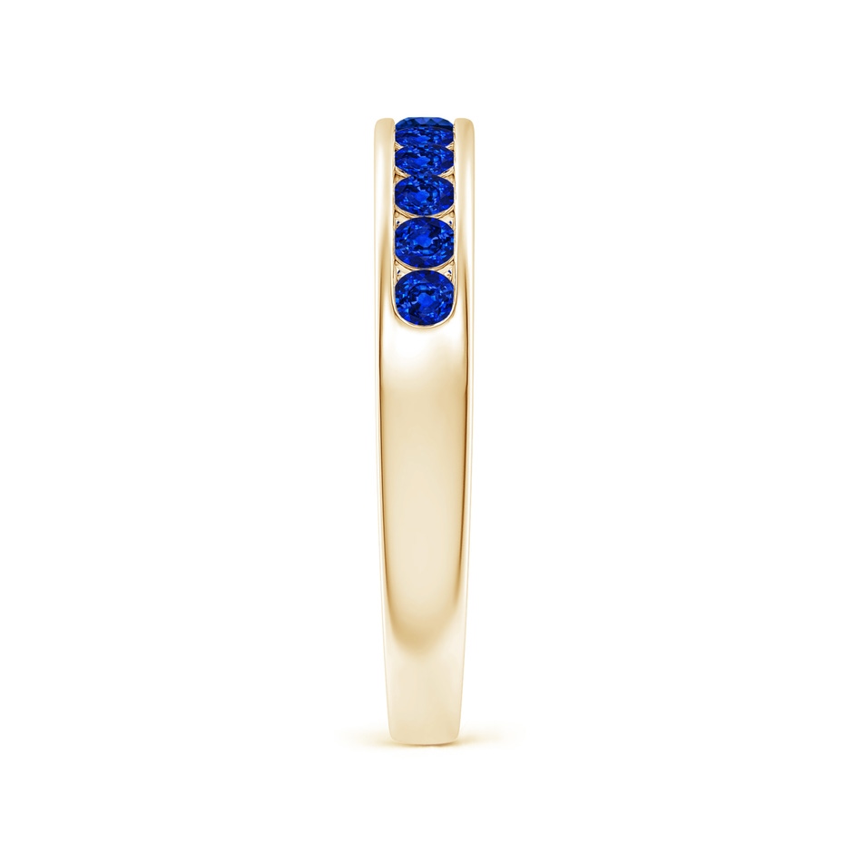 2.1mm AAAA Channel Set Half Eternity Sapphire Wedding Band in Yellow Gold side 2