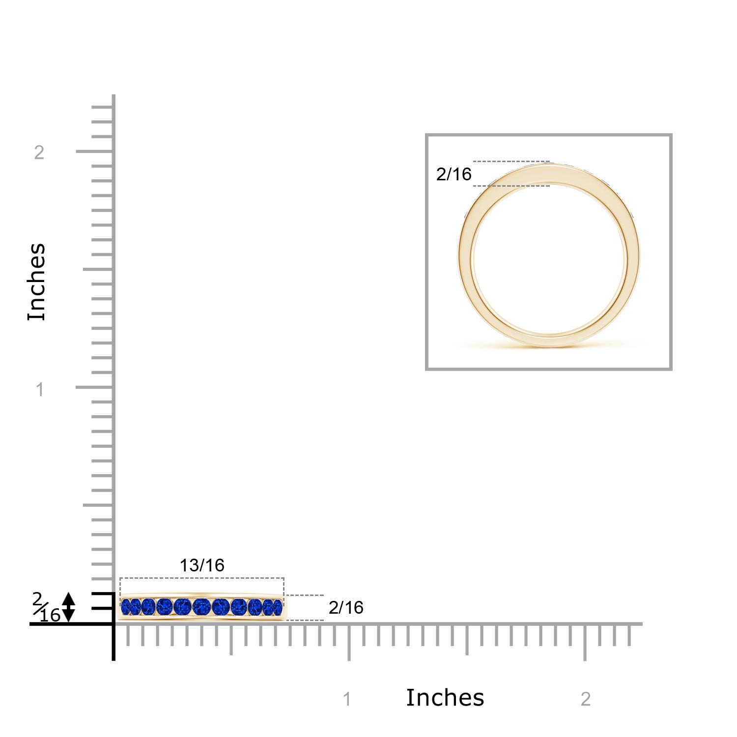 AAAA - Blue Sapphire / 0.61 CT / 14 KT Yellow Gold