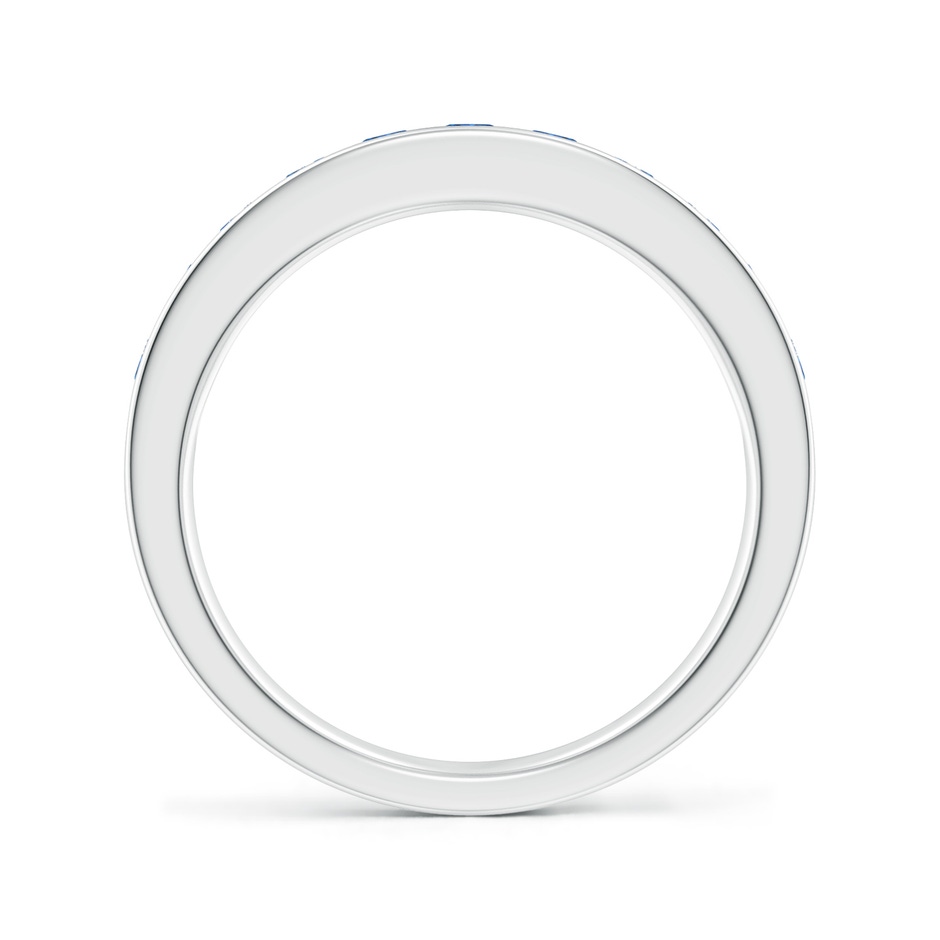 2.5mm AAA Channel Set Half Eternity Sapphire Wedding Band in White Gold side 1