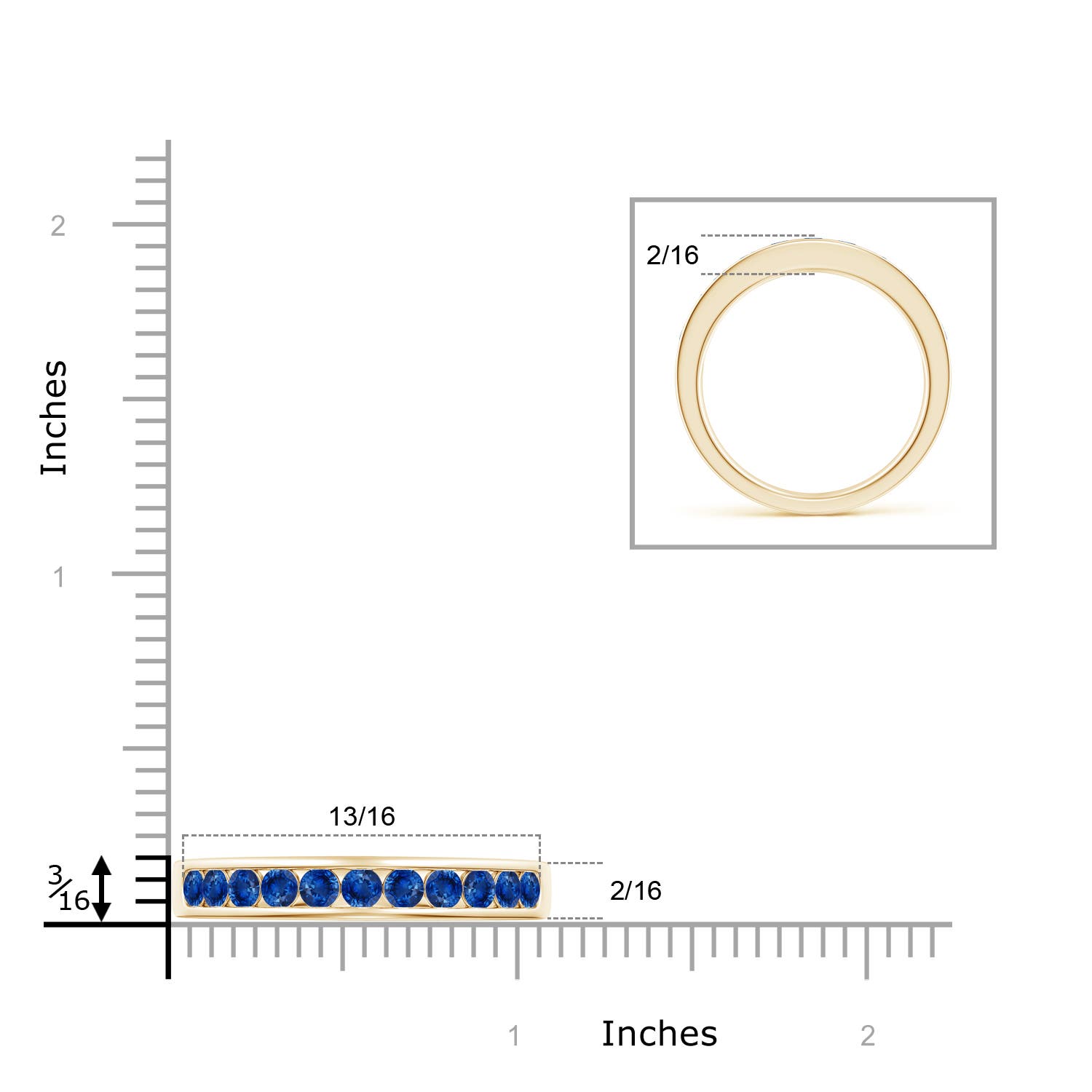 AAA - Blue Sapphire / 0.99 CT / 14 KT Yellow Gold