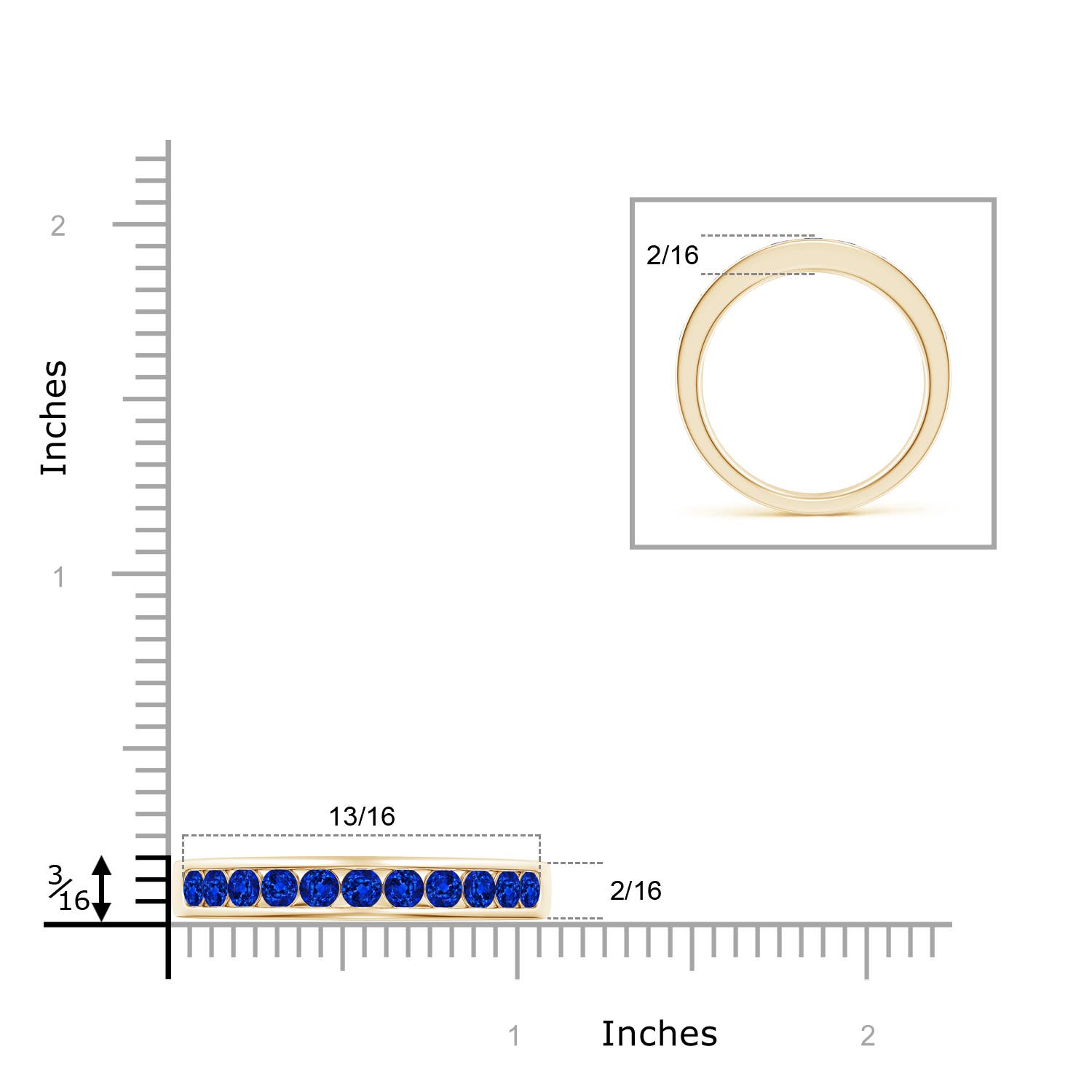 AAAA - Blue Sapphire / 0.99 CT / 14 KT Yellow Gold