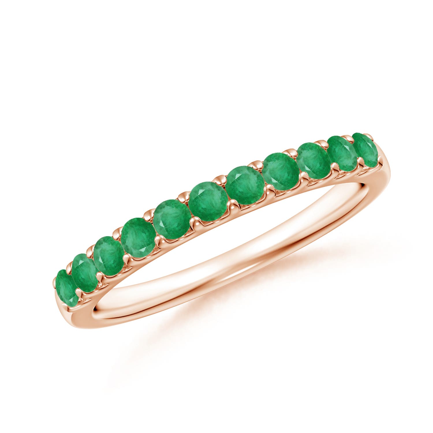 A - Emerald / 0.42 CT / 14 KT Rose Gold