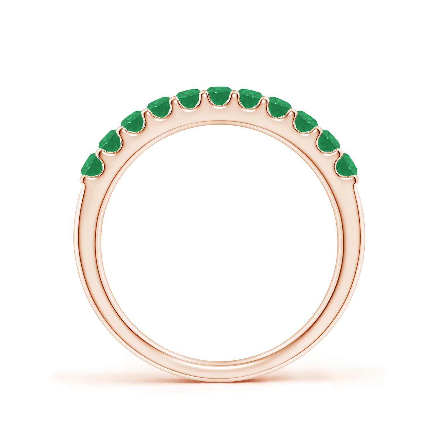 A - Emerald / 0.42 CT / 14 KT Rose Gold