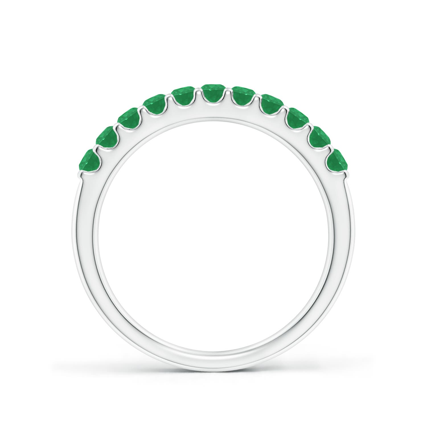 A - Emerald / 0.42 CT / 14 KT White Gold