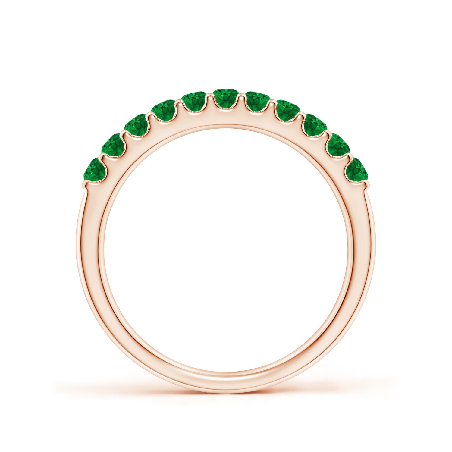 AAAA - Emerald / 0.42 CT / 14 KT Rose Gold