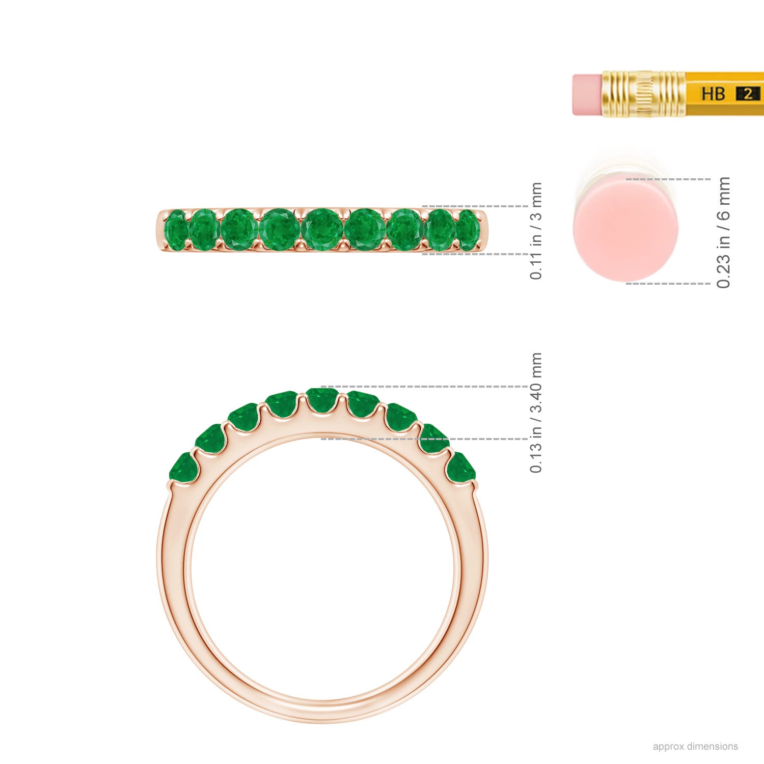 AA - Emerald / 0.57 CT / 14 KT Rose Gold