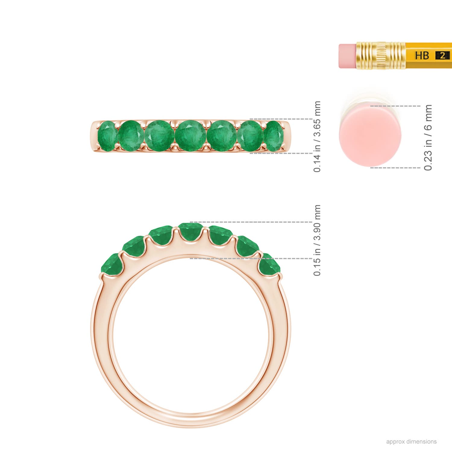 A - Emerald / 0.77 CT / 14 KT Rose Gold