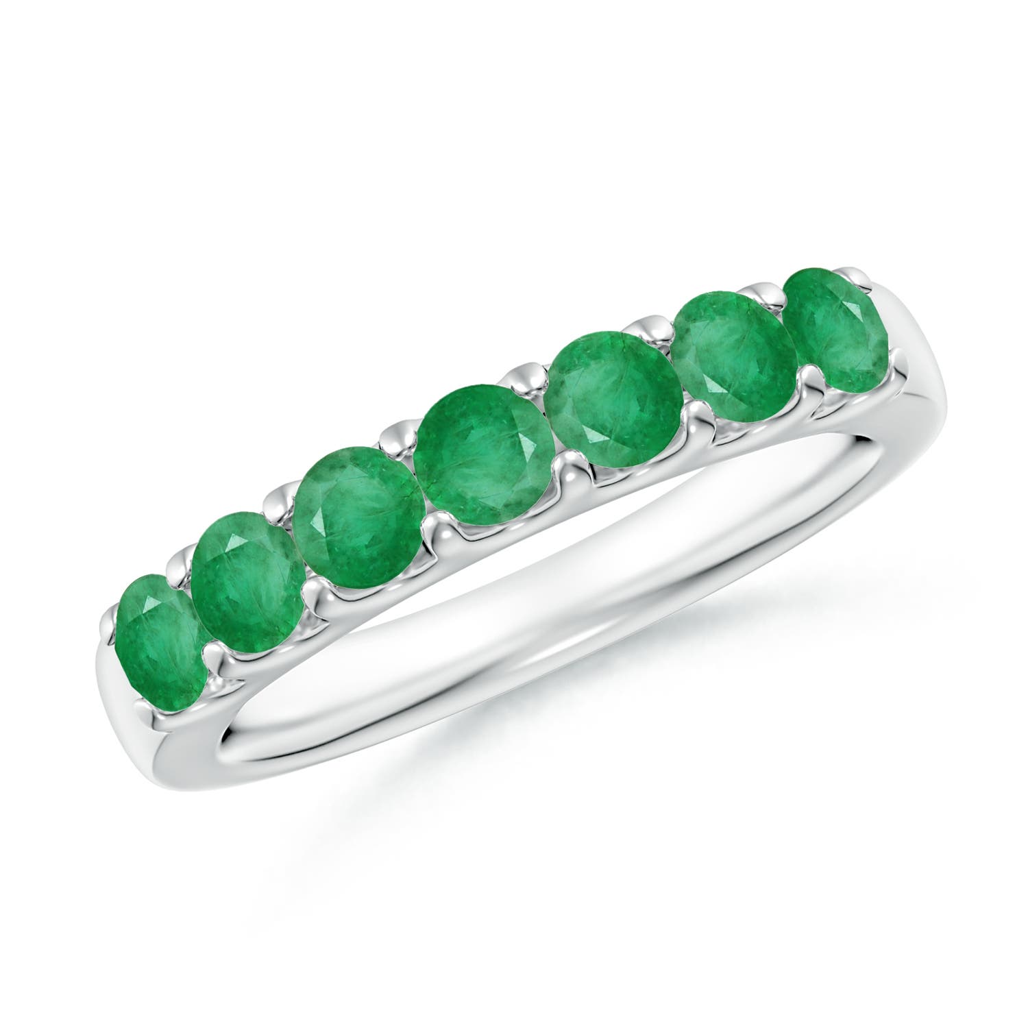 A - Emerald / 0.77 CT / 14 KT White Gold