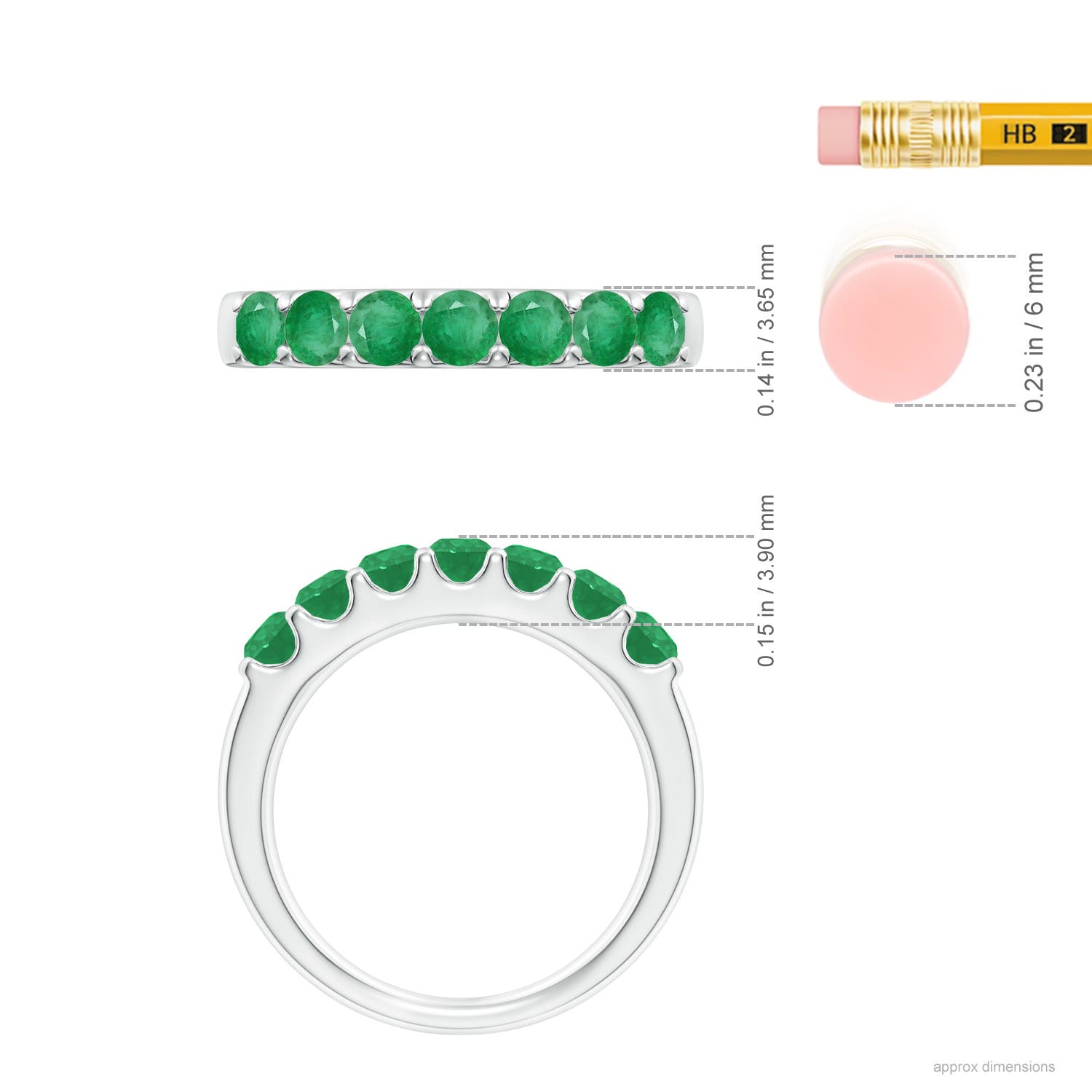 A - Emerald / 0.77 CT / 14 KT White Gold