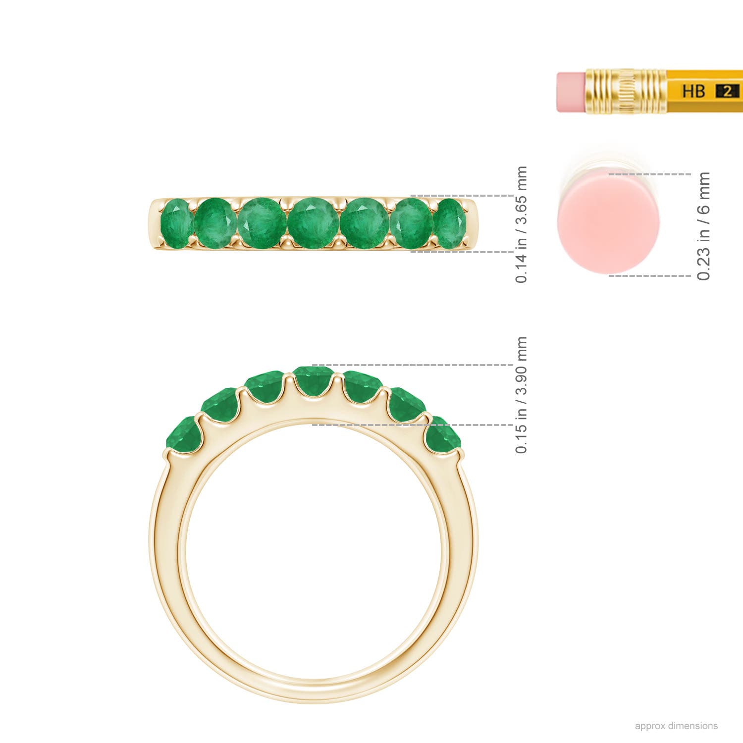 A - Emerald / 0.77 CT / 14 KT Yellow Gold