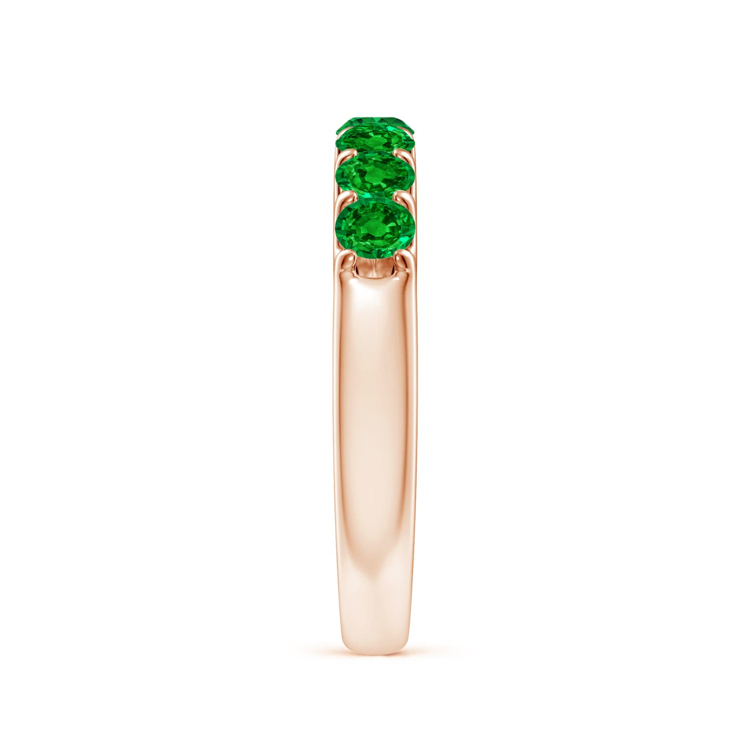 AAAA - Emerald / 0.77 CT / 14 KT Rose Gold