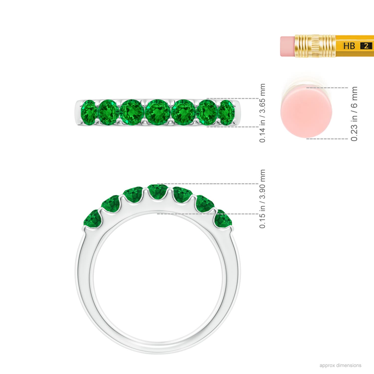 AAAA - Emerald / 0.77 CT / 14 KT White Gold