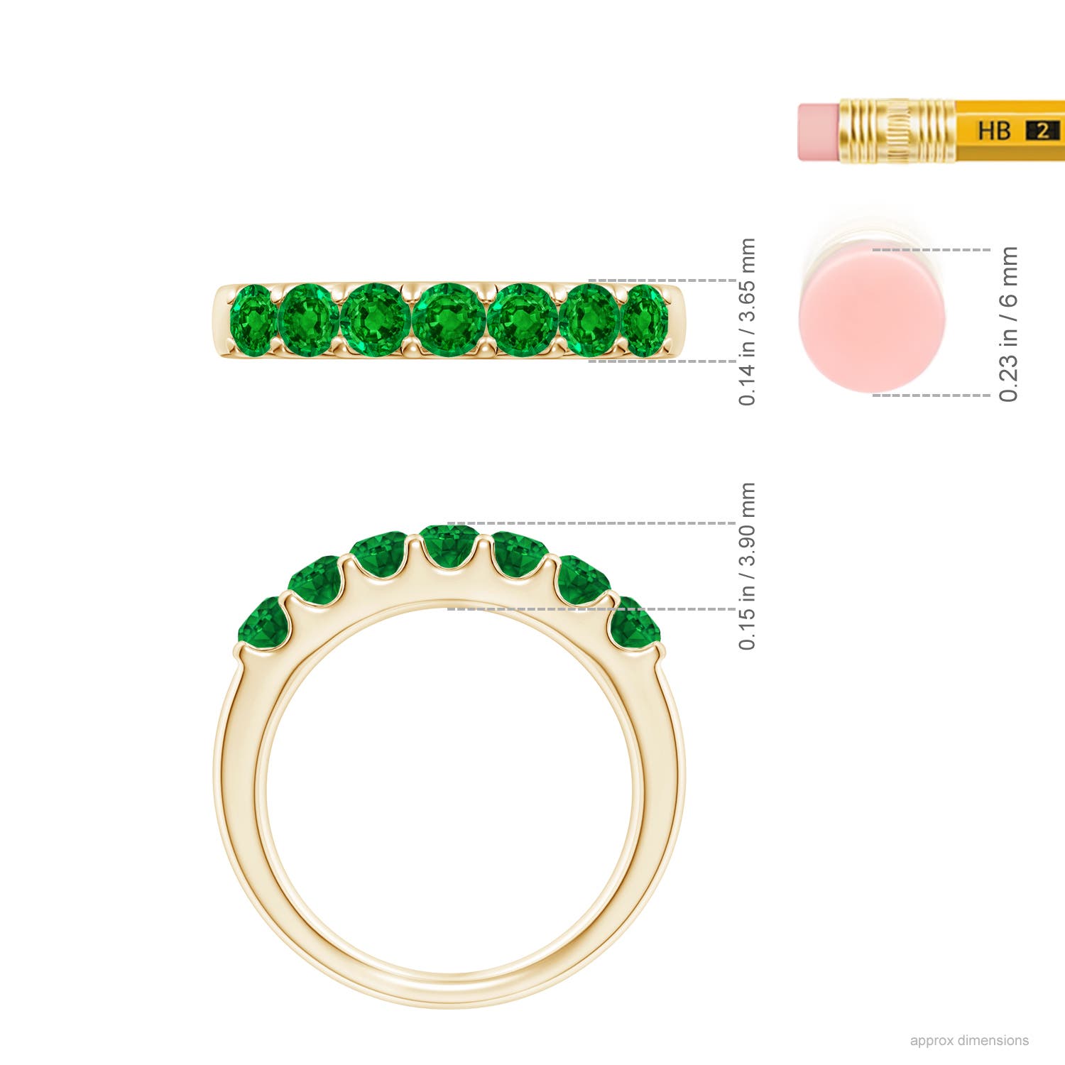 AAAA - Emerald / 0.77 CT / 14 KT Yellow Gold