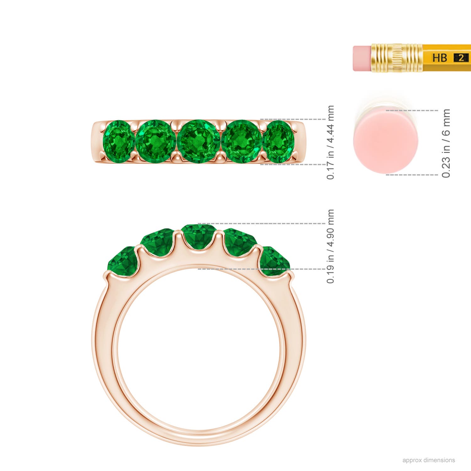 AAAA - Emerald / 1.35 CT / 14 KT Rose Gold