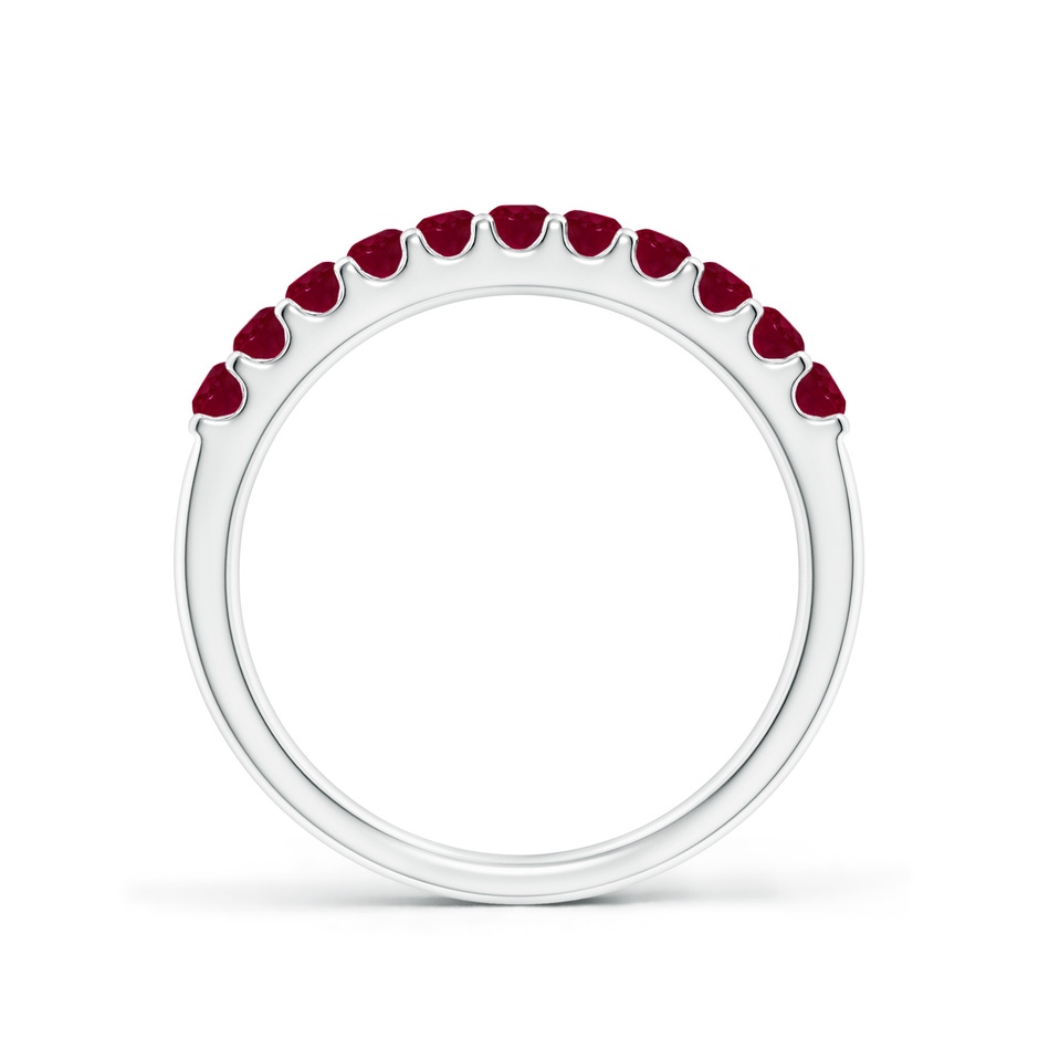 2.1mm A Shared Prong Set Half Eternity Ruby Wedding Band in P950 Platinum side 199