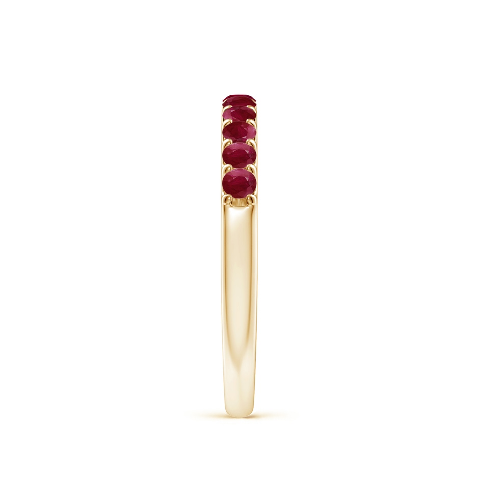 2.1mm A Shared Prong Set Half Eternity Ruby Wedding Band in Yellow Gold side 299