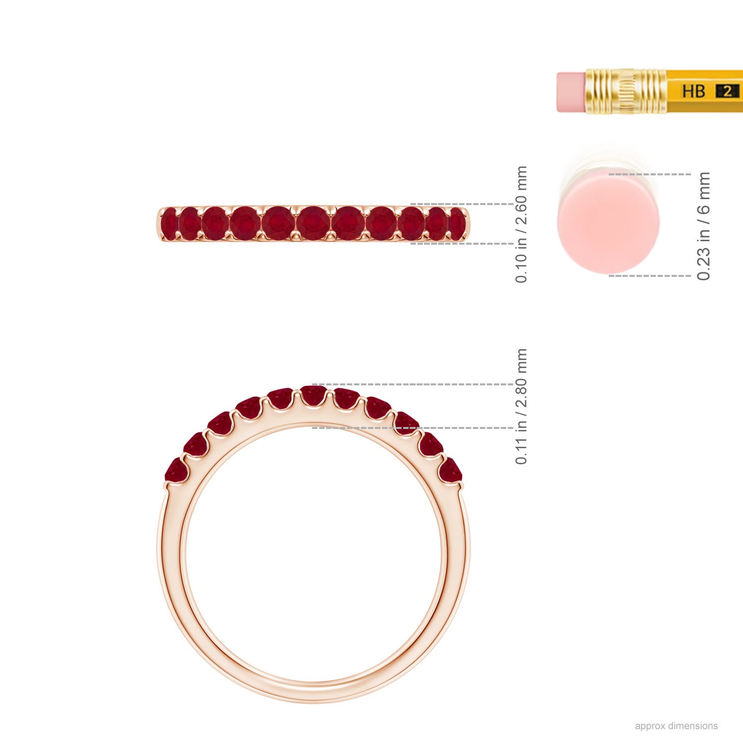 AA - Ruby / 0.61 CT / 14 KT Rose Gold