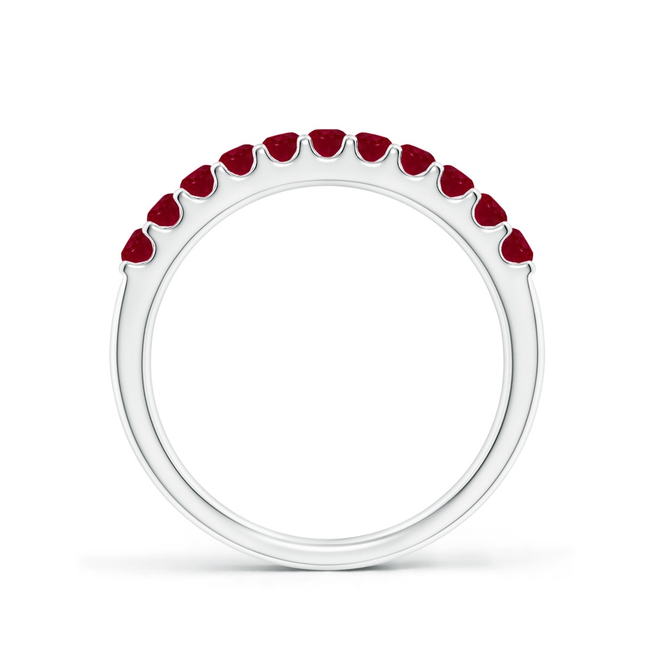 2.1mm AA Shared Prong Set Half Eternity Ruby Wedding Band in White Gold side 199