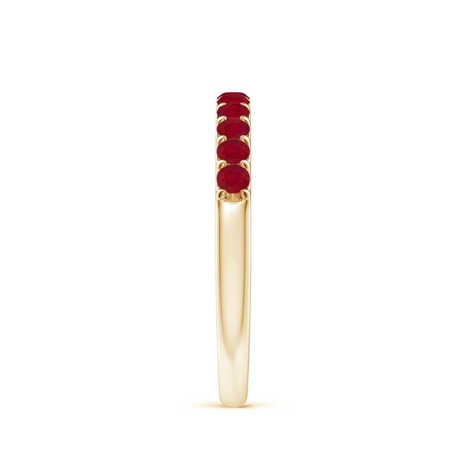 2.1mm AA Shared Prong Set Half Eternity Ruby Wedding Band in Yellow Gold side 299