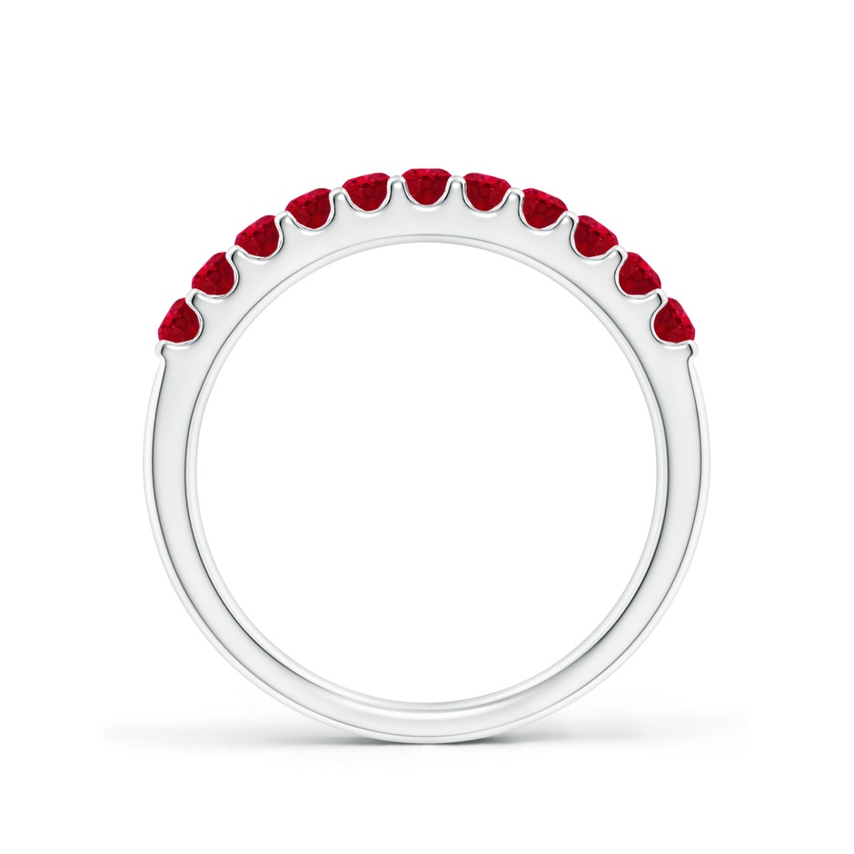 2.1mm AAA Shared Prong Set Half Eternity Ruby Wedding Band in White Gold side 199