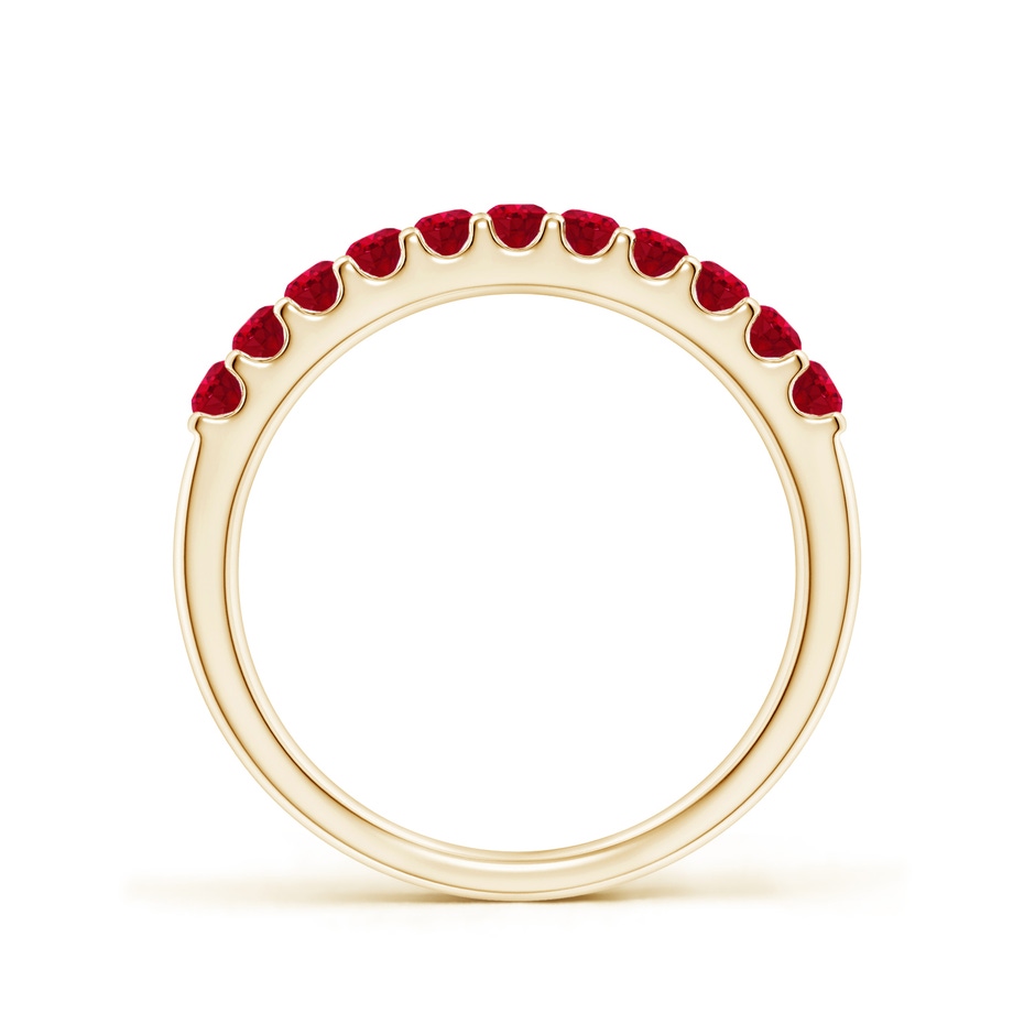 2.1mm AAA Shared Prong Set Half Eternity Ruby Wedding Band in Yellow Gold side 199