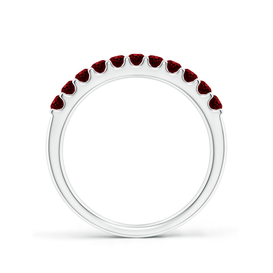 2.1mm AAAA Shared Prong Set Half Eternity Ruby Wedding Band in White Gold side 199